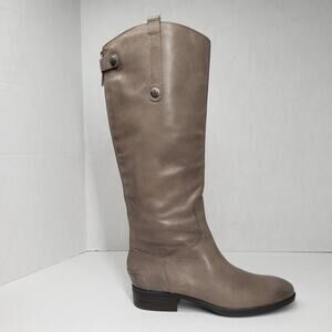 Sam Edelman Penny Riding Boots Womens 8.5 Gray Leather Bohemian Knee High Tall